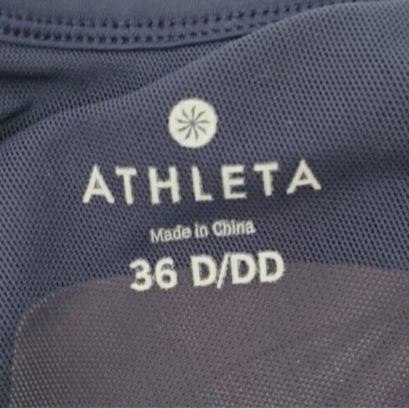 Athleta 36D / DD Navy Blue Twister Front Molded Cup Swim Bikini Top 964874 - Picture 6 of 8